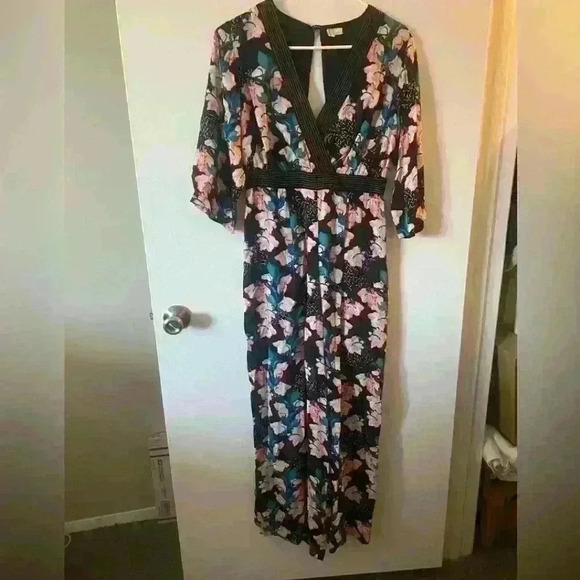 Anthropology Blank London floral hibiscus Jumpsuit size XS - Picture 2 of 5